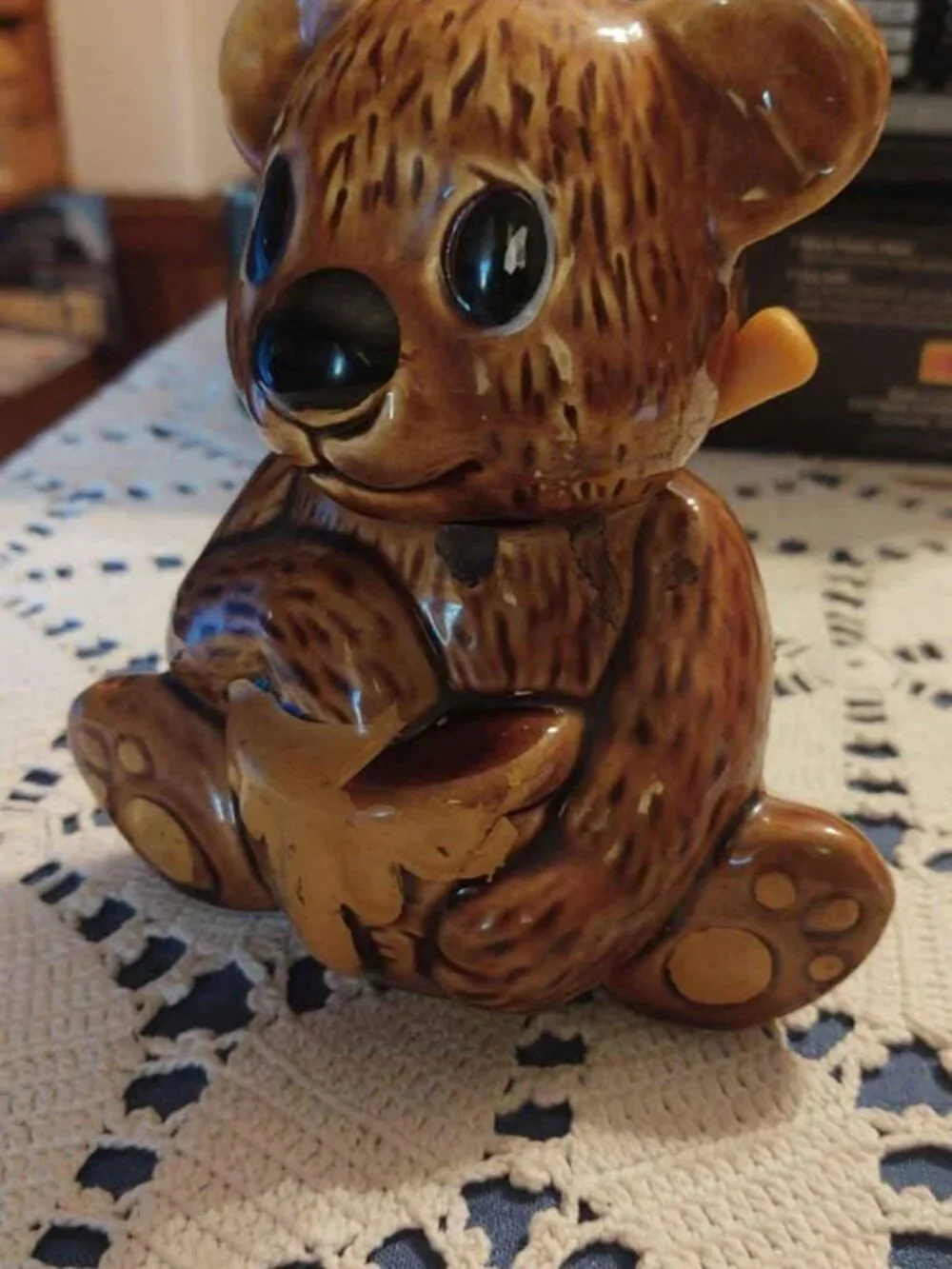 Vintage Ceramic Bear Honey Pot Jar 5.5